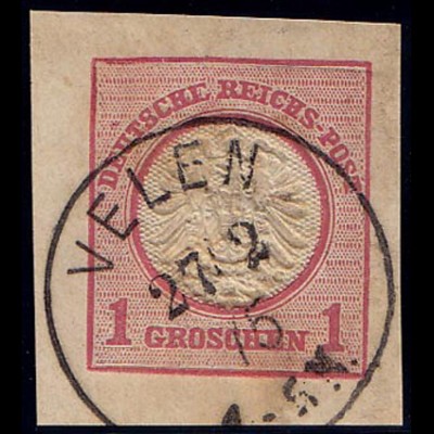 Velen bei Borken K1 Stempel 1875 auf Ganzsachen Ausschnitt (6944
