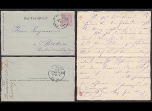 Österreich - Austria 1891 alter Karten-Brief von Franzensbad nach Berlin (30561