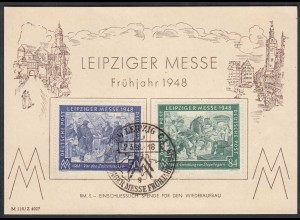  Leipziger Messe 1948 Sonder-Karte Mi. 967-68 Satz mit SST Ersttag (27216