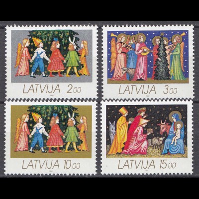 Lettland - Latvia 1992 Mi. 344-347 postfr.** MNH Weihnachten Christmas (31234