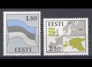 Estland - Estonia 1991 Mi. 174-75 postfr. ** MNH Nationale Symbole (31245