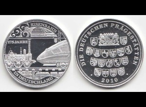 Medaille 175 Jahre Eisenbahn - RS Deutsche Prägestätten Ø 32 mm Gew 10,5 g