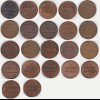 USA - 22 Stück á 1 Cent Münzen Abraham Lincoln diverse Jahrgänge siehe Foto