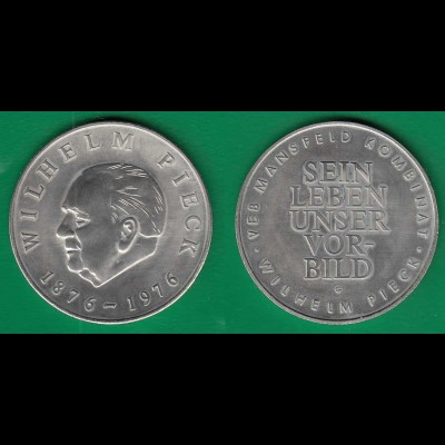 Medaille ca. 40 mm ca. 24 Gramm 1876-1976 Wilhelm Pieck Sein Leben unser Vorbild