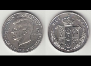 Niue 1988 John F. Kennedy 5 Dollar Ich bin ein Berliner ⌀ 38 mm ca. 28,5 Gramm