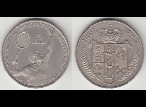 Niue 1987 Boris Becker 5 Dollar Olympiade in Seoul 1988 ⌀ 38 mm ca. 28,5 Gramm