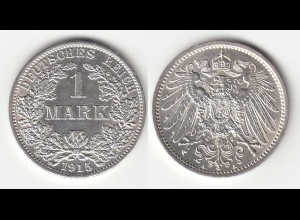 1 Mark Jaeger 17 Silber Münze großer Adler 1915 A Kaiserreich (31397