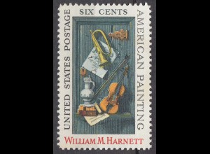 USA 1969 Mi. 998 William M. Harnett 6 Cent Amarican Painting ** MNH (70002