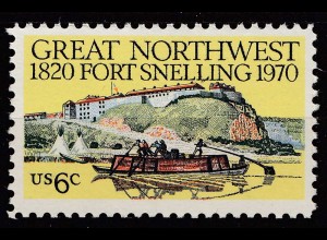 USA 1970 Mi. 1011 - 150. Jahrestag Anniversary of Fort Snelling 6 Cent ** MNH