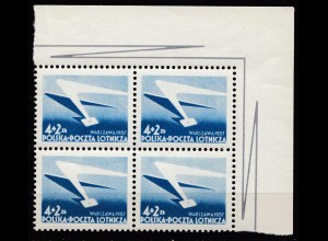 Polen – Poland 1957 Mi. 1004 – ER 4er Block 7. N. Briefmarken Ausstellung ** MNH