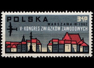 Polen – Poland 1962 Mi. 1363 Gewerkschaften Kongress ** MNH (70023