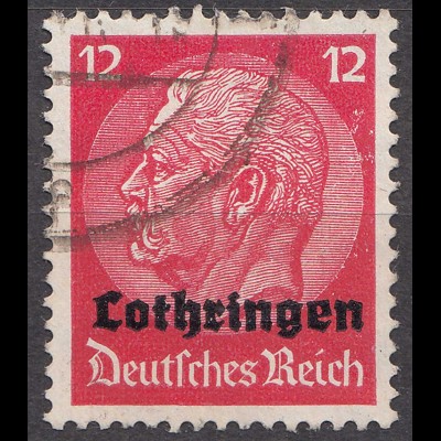 Deutsche Besetzung Lothringen 1940 Mi. 7 - 12 Pfennig gestempelt used (70040
