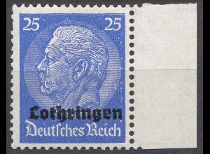 Deutsche Besetzung Lothringen 1940 Mi. 10 - 25 Pfennig ** MNH (70042