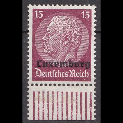 Deutsche Besetzung Luxemburg 1940 Mi. 8 - 15 Pfennig ** MNH (70052