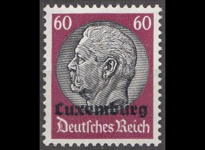 Deutsche Besetzung Luxemburg 60 Pfennig 1940 Mi. 14 ** MNH (70059