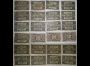 Reichsbanknote 24 Stück á 10 Mark 1920 Ro. 63a Pick 67 gebraucht (87206