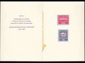 Schweiz Ämter Dienstmarken postfrisch ANNE MONDIALE DU REFUGIE 20 + 50 (23778