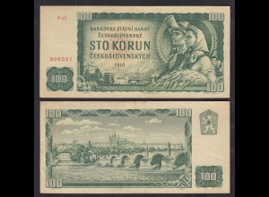TSCHECHOSLOWAKEI - CZECHOSLOVAKIA 100 KORUN 1961 Pick 91e VF (3) P61 (30324