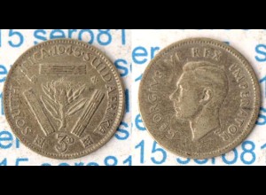 Südafrika - South Africa 3 Pence Münze 1945 Georg VI. 1936-1952 (p488
