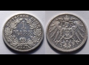 1 Mark Jaeger 17 Silber Münze großer Adler 1904 A Kaiserreich (22032