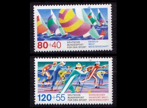 Germany BRD 1987 Mi 1310-11 ** MNH Segelregatta + Skilanglauf (70103