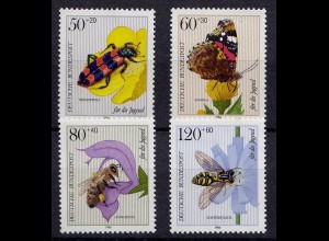Germany BRD 1984 Mi 1202-05 ** MNH Bestäubungsinsekten - Pollinating insects