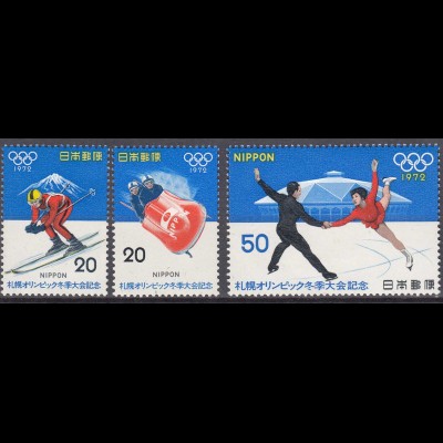 Japan 1972 Mi 1138-1140 ** MNH Olympische Winterspiele Sapporo - (70151