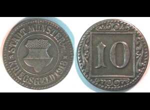 10 Pfennig Notgeld-Kriegsgeld Münze Münster 1918 Eisen (4091
