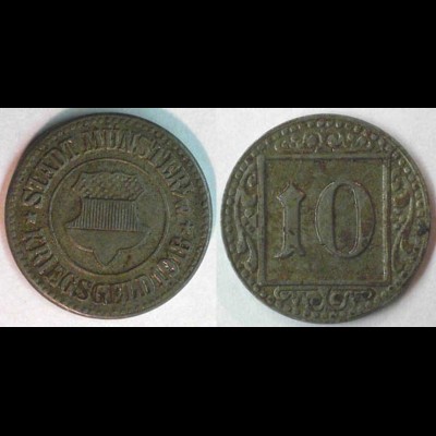 Münster Westfalia Germany 10 Pfennig Token Notgeld/Warmoney 1918 Iron (4096