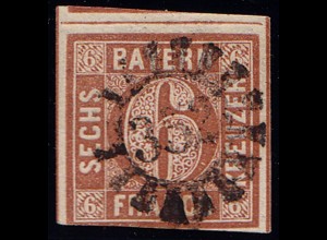 Bayern 6 Kreuzer Quadrat Marke Michel Nr. 4 gestempelt (10005