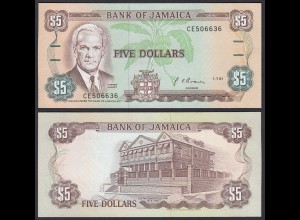 JAMAIKA - JAMAICA 5 Dollars Banknote 1991 Pick 70d aUNC (1-) (21527