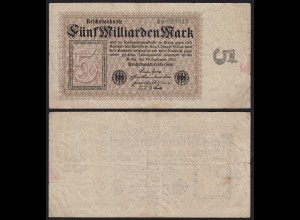Ro 112c 5 Milliarden Mark Banknote 1923 Pick 115b FZ: K BZ: 4 F- (4-) (19833