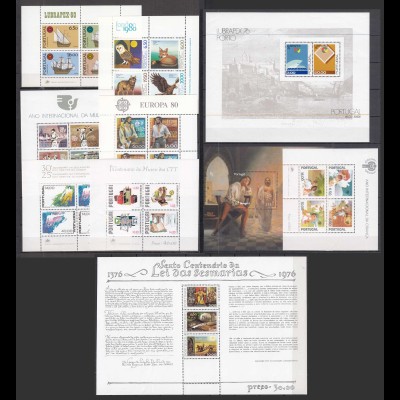 Portugal nice large Lot of 10 pieces SOUVENIR SHEETS MNH ** Opportunity (31641