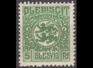 Abstimmungsgebiete Schleswig-Slesvig Mi.2 – 5 Pfg. postfrisch MNH 1920 (70252