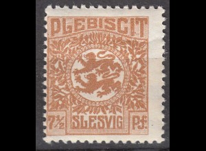 Abstimmungsgebiete Schleswig-Slesvig Mi.3 – 7,5 Pfg. postfrisch MNH 1920 (70253