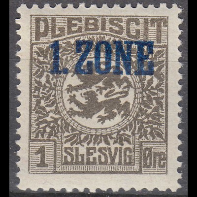 Abstimmungsgebiete Schleswig-Slesvig Mi.15 – 1 Oere postfrisch MNH 1920 (70268