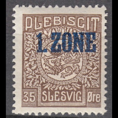 Abstimmungsgebiete Schleswig-Slesvig Mi.22 – 35 Oere mit Falz MH 1920 (70271