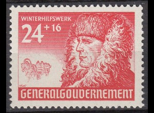 Generalgouvernement 1940 Mi.60 Bauer 24+16 Gr. postfrisch MNH (70279