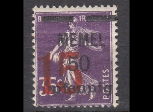 Memel 1921 Mi.48 Freimarke Frankreich Aufdruck 15 auf 50 Pf. postfrisch MNH