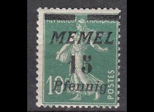 Memel 1922 Mi.54 Freimarke Frankreich Aufdruck 10 Pfg. auf 10 C. postfrisch MNH