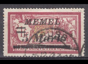 Memel 1922 Mi.69 Freimarke Frankreich Aufdruck 5 M. auf 1 Fr. gestempelt used