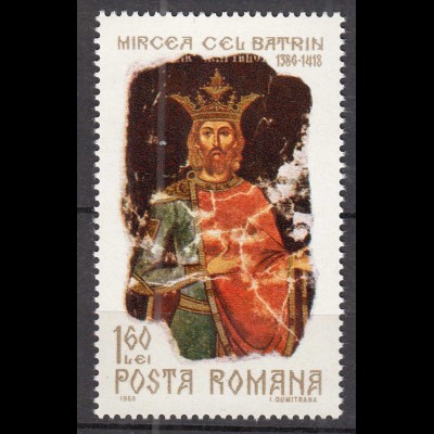 Rumänien - Romania 1968 Mircea der Alte Mi. 2683 postfrisch MNH (70400
