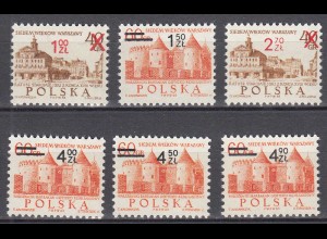 1972 Polen - Poland 700 J. Warschau Freim. m. Aufdruck Mi. 2195-2200 ** (70414