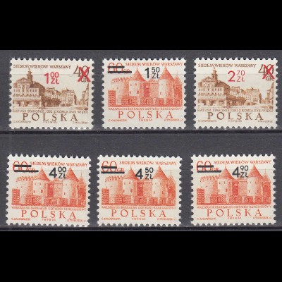 1972 Polen - Poland 700 J. Warschau Freim. m. Aufdruck Mi. 2195-2200 ** (70414