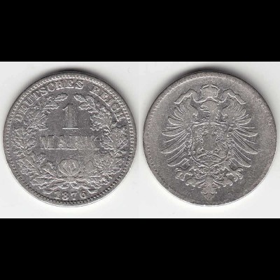 Deutsches Reich 1 Mark Silber 1876 A Jäger 9 (31703