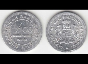 Hamburg Bank - 1/100 Clearance mark 1923 RAR (31704