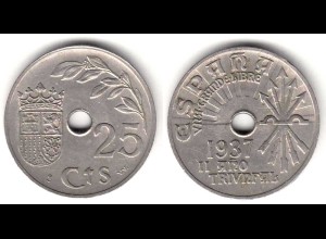 Spanien 25 Centimos Münze 1937 (31731