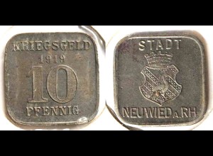 Germany Neuwied 10 Pfennig Notgeld War money 1919 Iron (n869