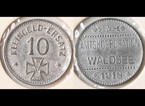 Germany WALDSEE 10 Pfennig 1918 Notgeld Small change set Zinc verry RAR (n941