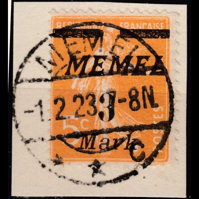 Memel 1922 Mi.110 Freimarken Aufdruck 3 M. auf 5 C. gestempelt used (70447